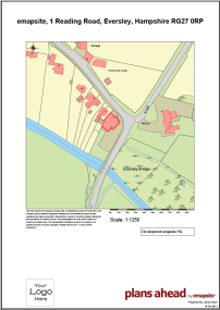OS MasterMap A3 Colour PDF Location Plan 1:1,250 (8ha) - sample image